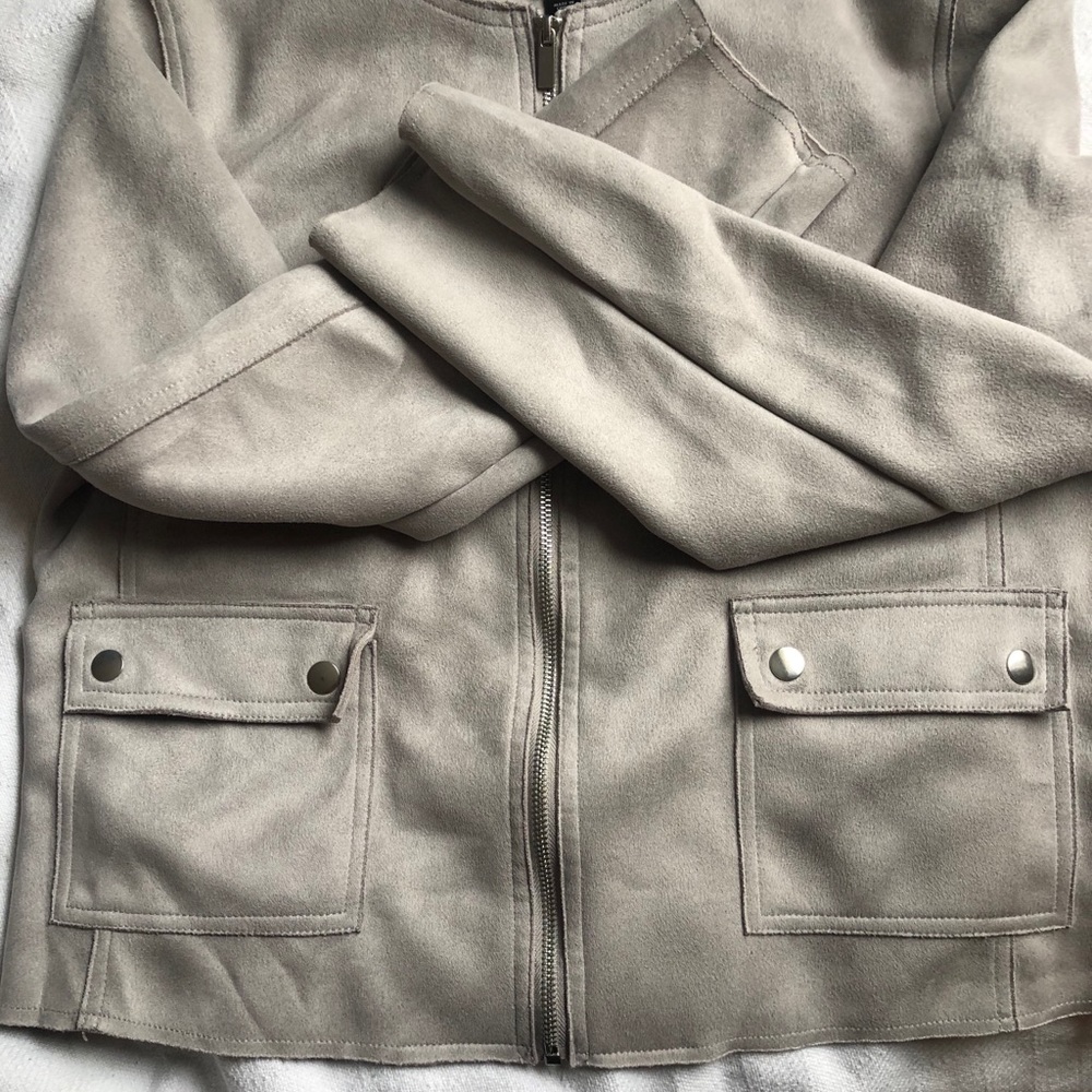 Ann Taylor faux suede Moto jacket